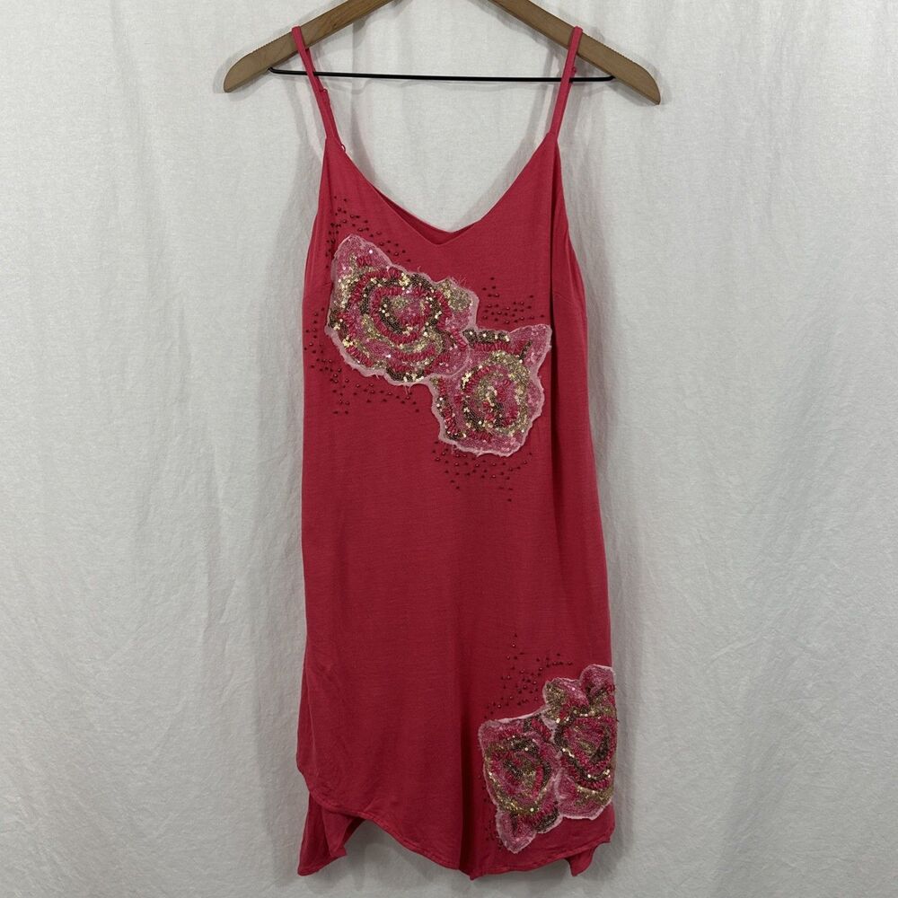 INC International Concepts Y2K Pink Embellished Strappy Hanky Hem Dress Womens S